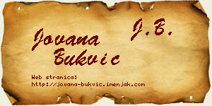 Jovana Bukvić vizit kartica